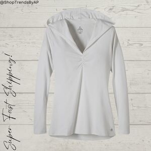 Prana Perry Pullover White Long Sleeve Top
